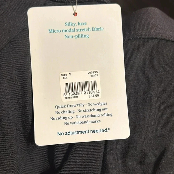 NWT TOMMY JOHN MEN UNDERWEAR BOXER BRIEF SIZE SMALL BLACK - Picture 5 of 5